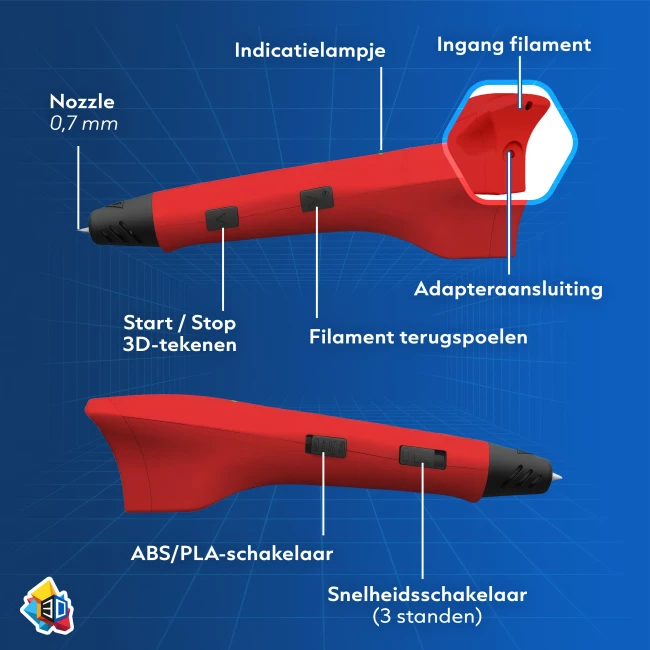3D-Pen Starterspakket - Rood