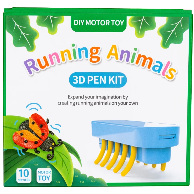 Kids 3D-Pen Starterkit - Oranje - Combideal met 2x DIY 3D Print Bewegend Speelgoed
