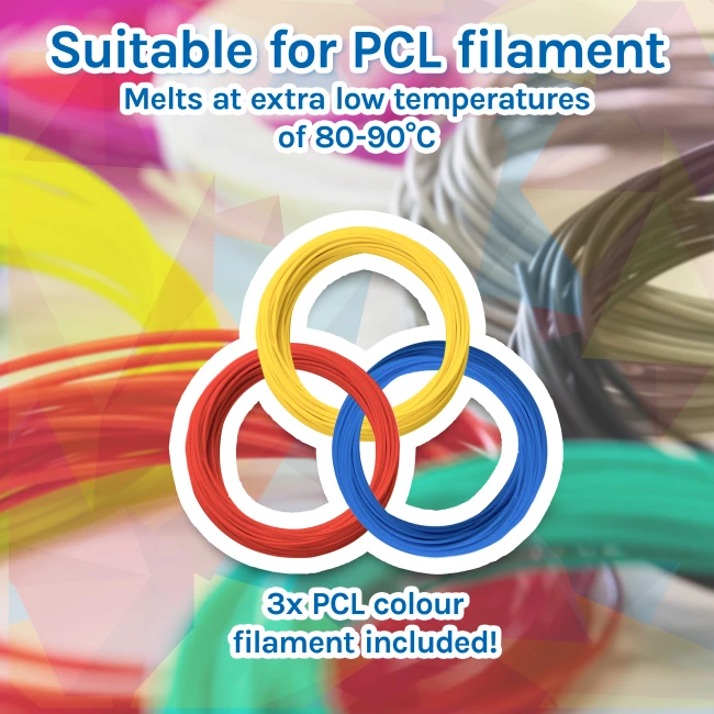 Kids 3D-Pen Starter Kit - Blue - Combodeal with PCL Filament Package - 12 Colours