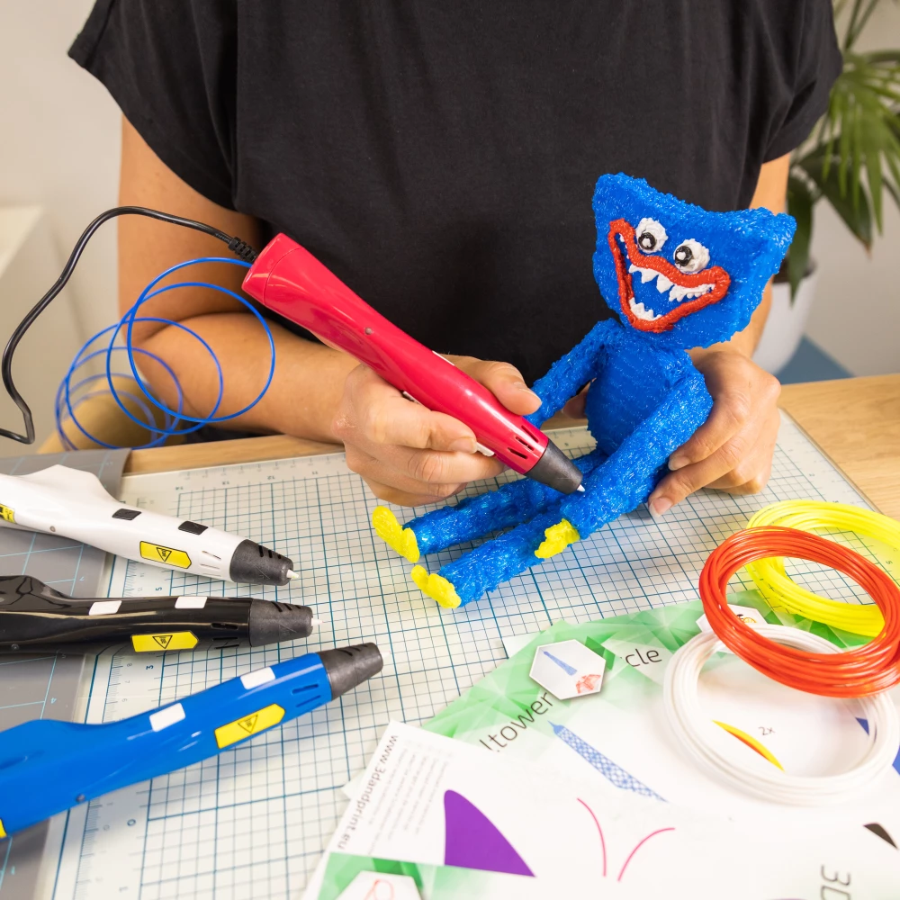 3D Stift Anfängerpaket - Blau – Kombiangebot mit Filamentpaket – 9 Farben
