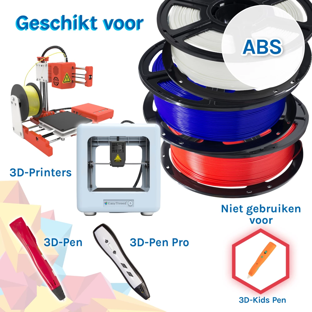 ABS PRO Filament - 1,75 mm - 1 kg - Wit - 3