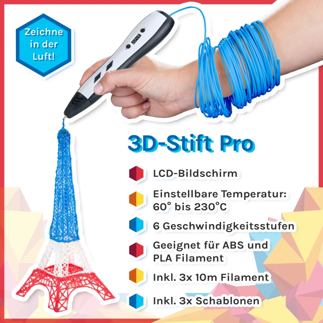 3D Druck Stift Pro - Starterpaket Schwarz