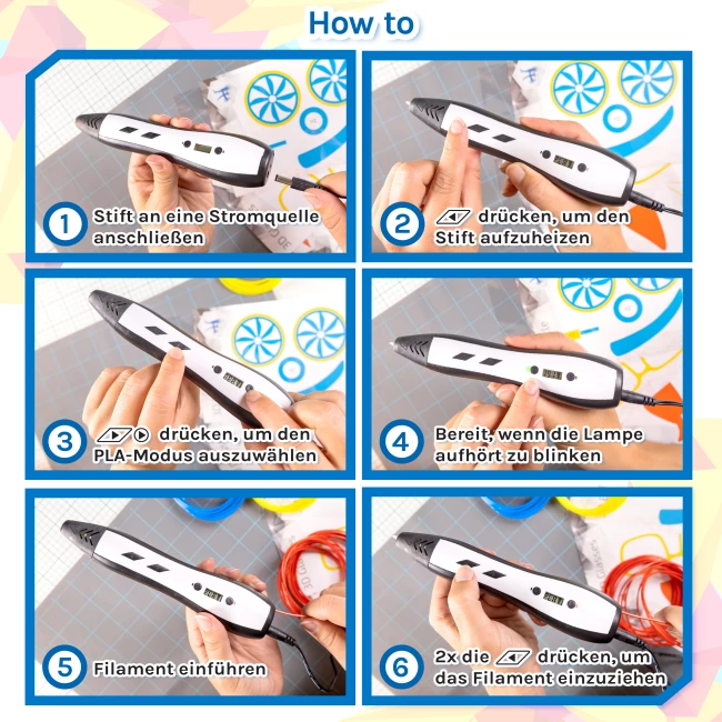 3D Druck Stift Pro - Starterpaket Schwarz