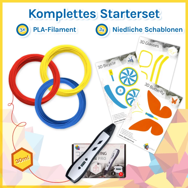 3D Druck Stift Pro - Starterpaket Schwarz