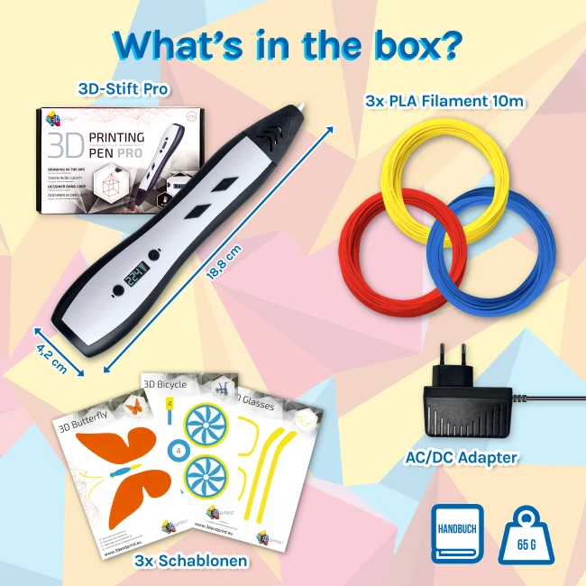 3D Druck Stift Pro - Starterpaket Schwarz